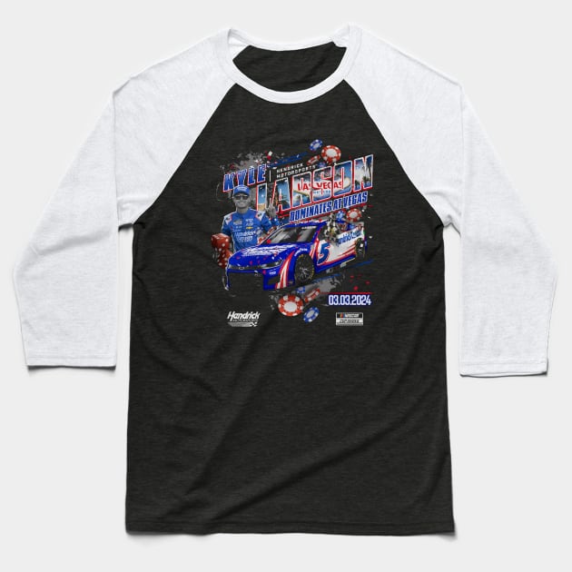 Kyle Larson Pennzoil 400 Race Win Baseball T-Shirt by ganisfarhan